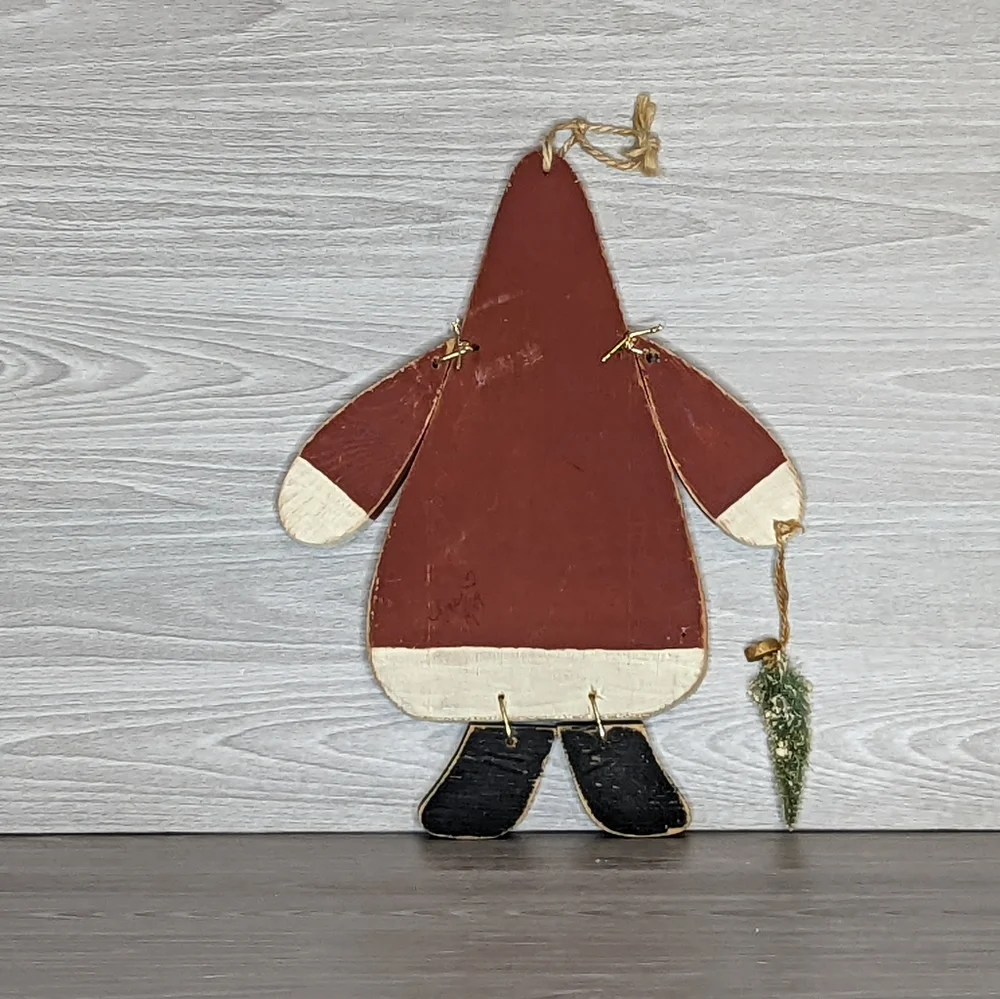 Primative Rustic Handmade Hanging Santa